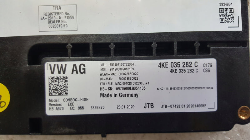 Sterownik moduł SOS-- AUDI A4 (B9) A5 RS4 RS5 4KE035282C demontaż