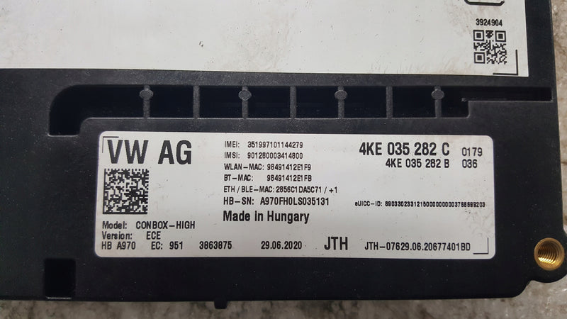 Sterownik moduł SOS-- AUDI A4 (B9) A5 RS4 RS5 4KE035282C demontaż