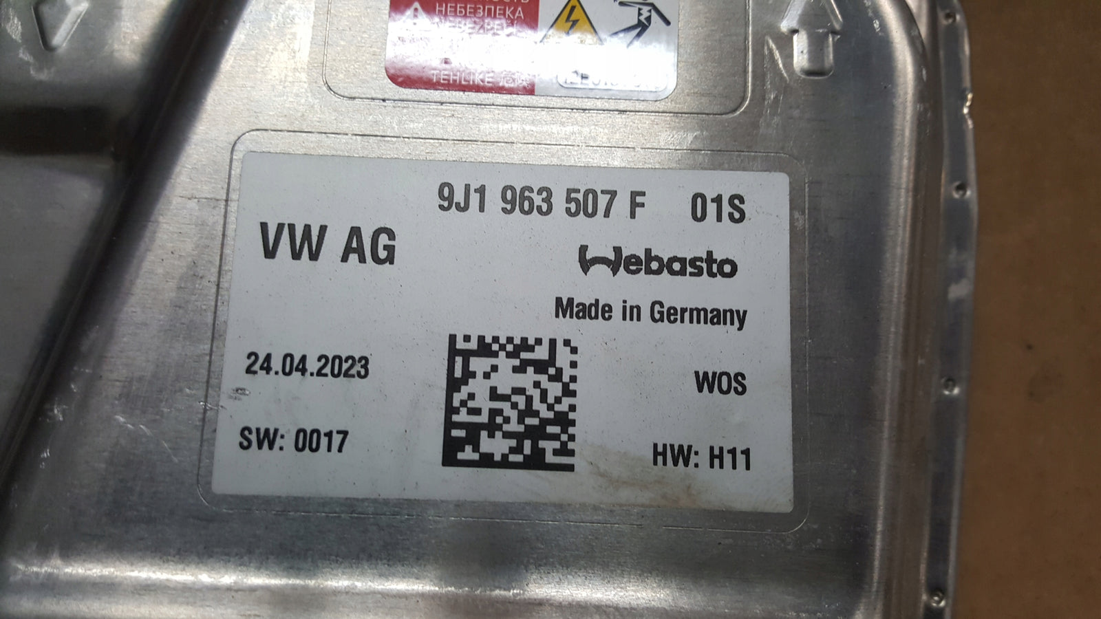 WEBASTO moduł grzewczy AUDI e-tron GT 9J1963507F
