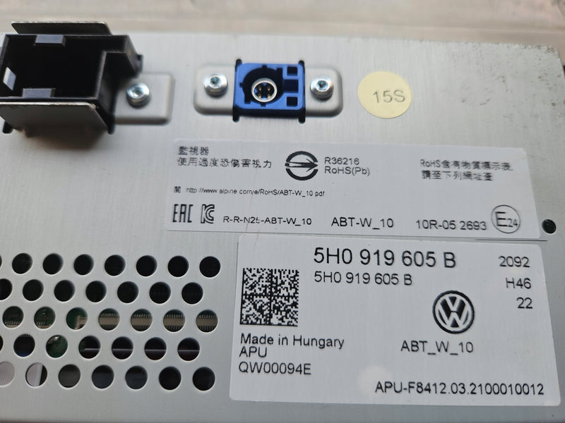 Panel MULTIMEDIA Ekran NAVI Vw Golf 8 5H0919605B