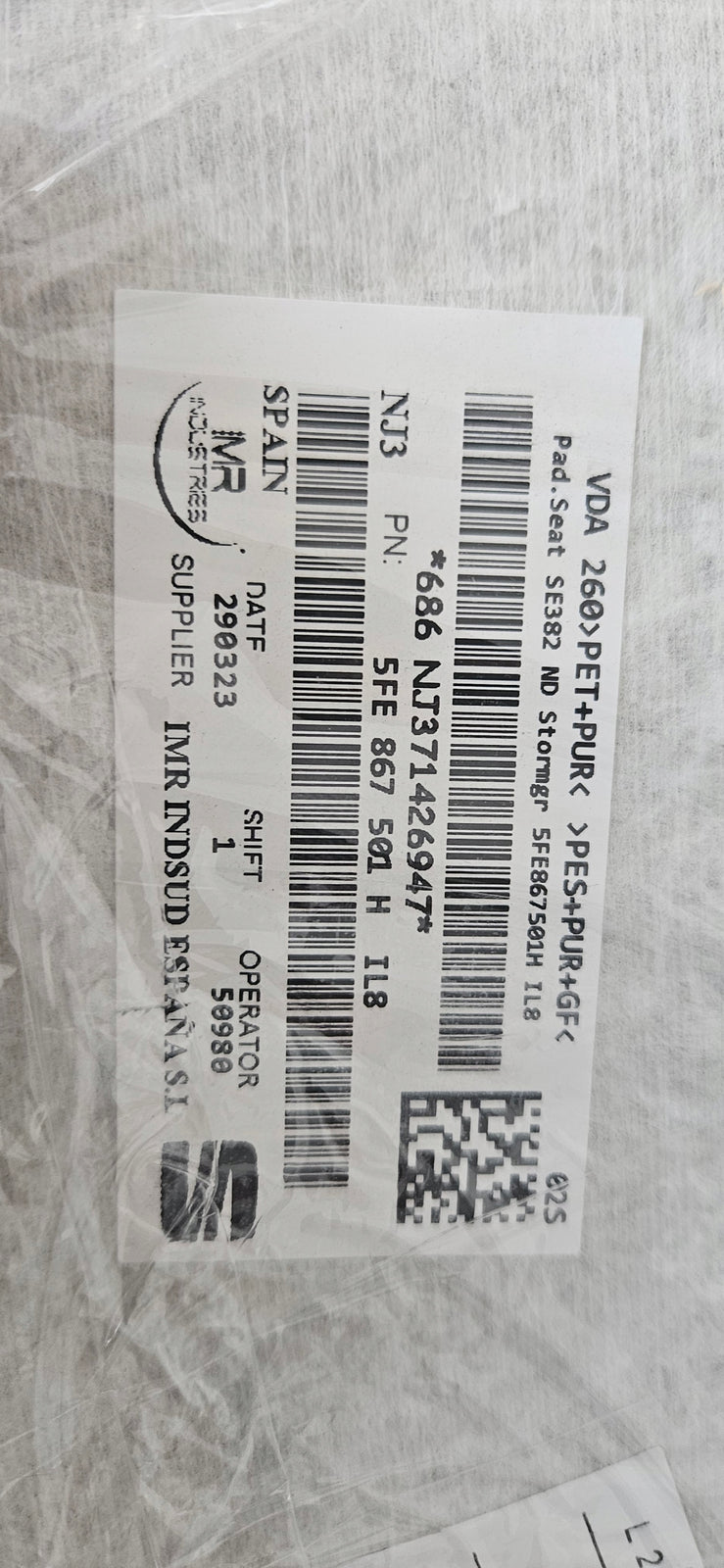 Podsufitka Seat 5FE867501H IL8 demontaż