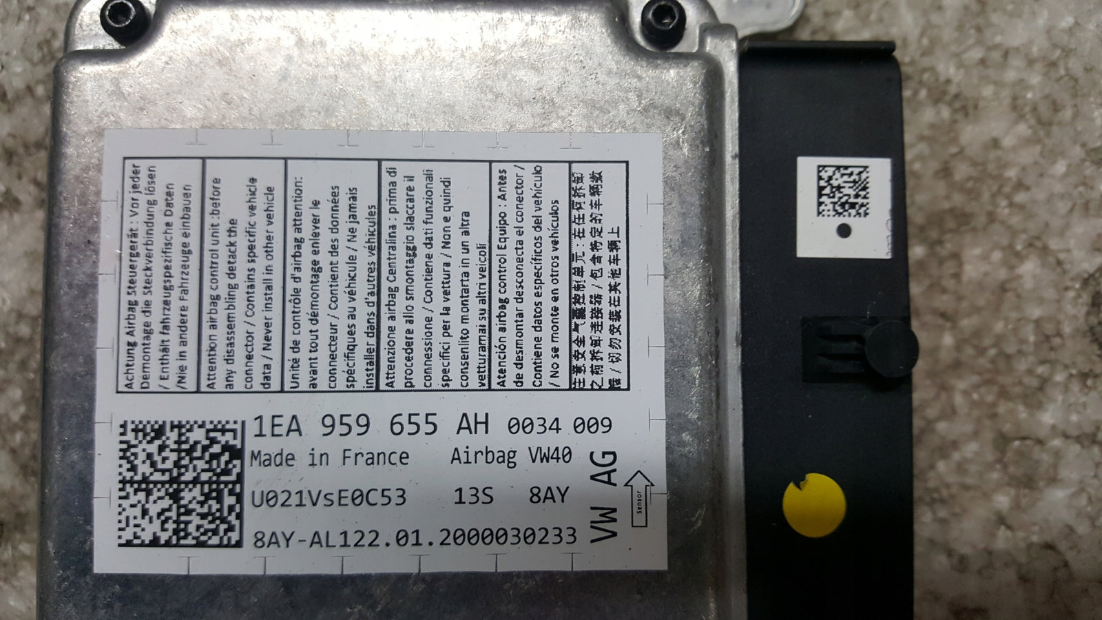 Moduł sterownik Air Bag VW 1EA959655AH demontaż