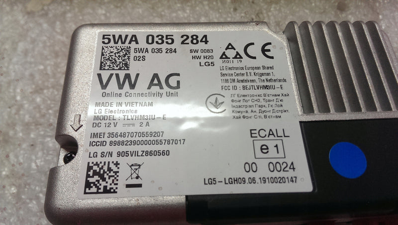 Sterownik usług online VW SKODA 5WA035284 demontaż