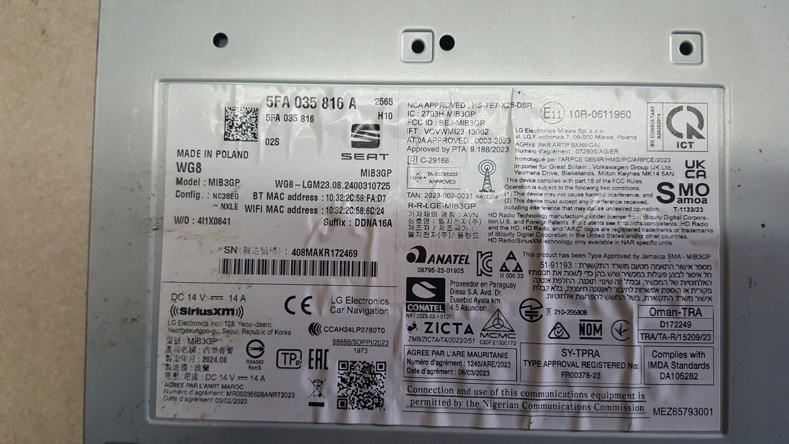CUPRA Leon VZ EV 2024 - radio, odtwarzacz CD jednostka centralna 5FA035816A