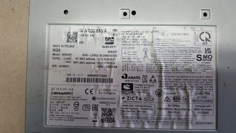 CUPRA Leon VZ EV 2024 - radio, odtwarzacz CD jednostka centralna 5FA035816A