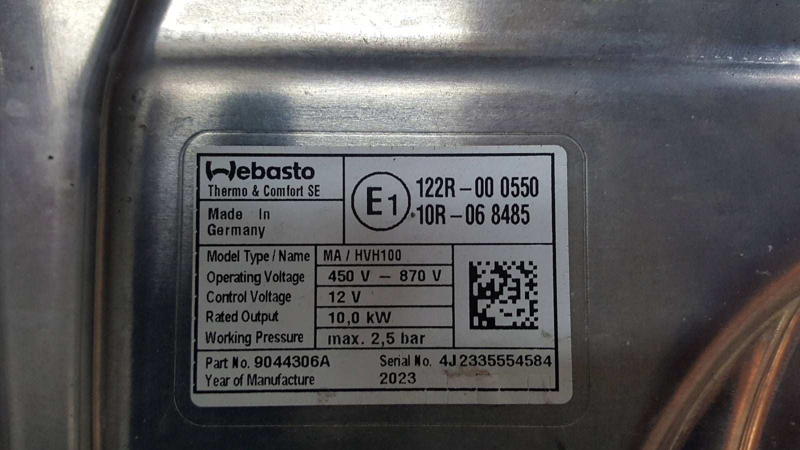 WEBASTO moduł grzewczy AUDI e-tron GT 9J1963507F