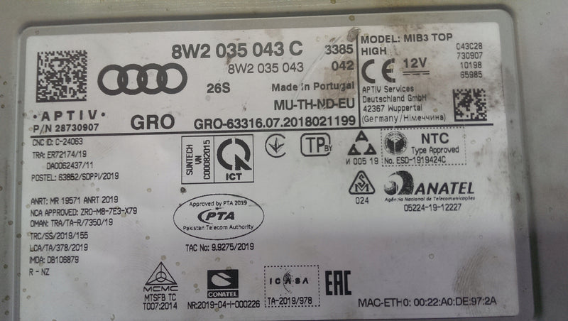 Czytnik MULTIMEDIA MMI MIB AUDI A4 A5 8W2035043C