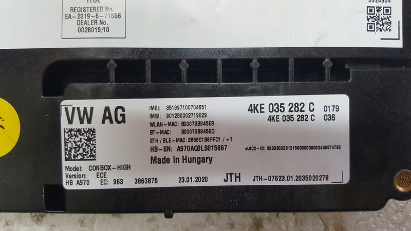 Sterownik moduł SOS-- AUDI A4 (B9) A5 RS4 RS5 4KE035282C demontaż