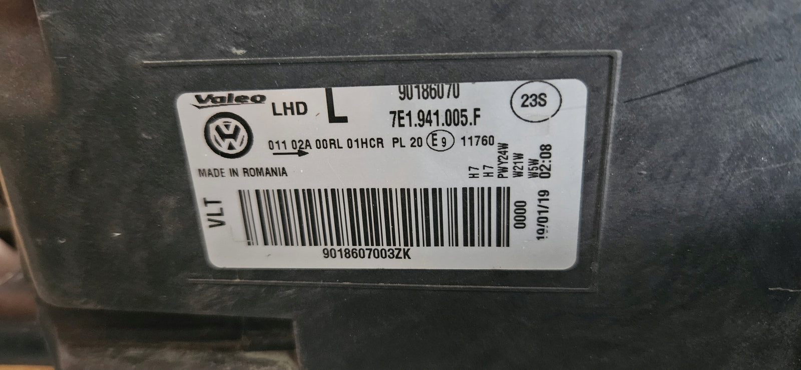 PR reflektor Vw T6 7E1941005F 2019r IDEAŁ