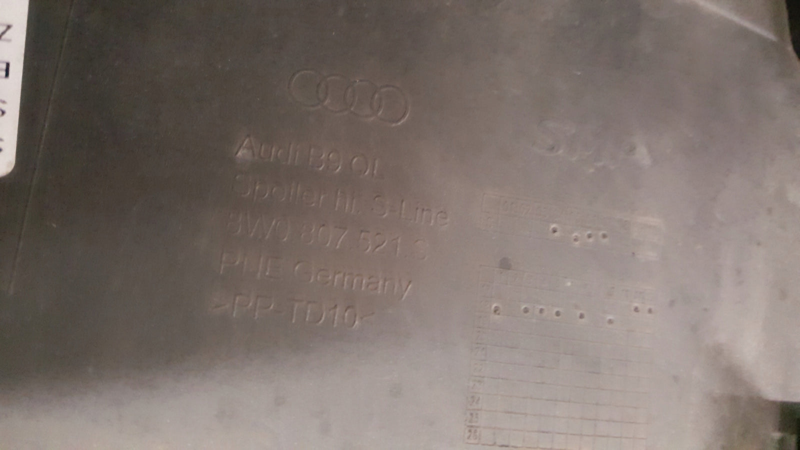 SPOILER ZDERZAKA TYŁ 8W0807521S AUDI A4 B9 S-LINE