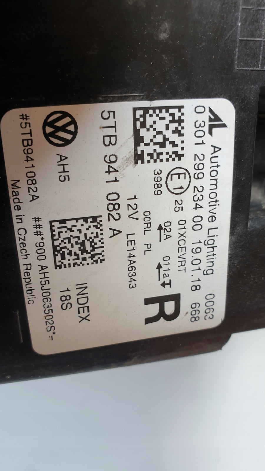 Pr FULL LED Vw Touran 5TB941082A 2017r DEMONTAŻ