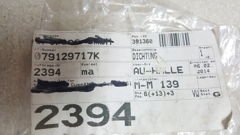 NOWA ORYGINALNA USZCZELKA TURBO OE: 079129717K