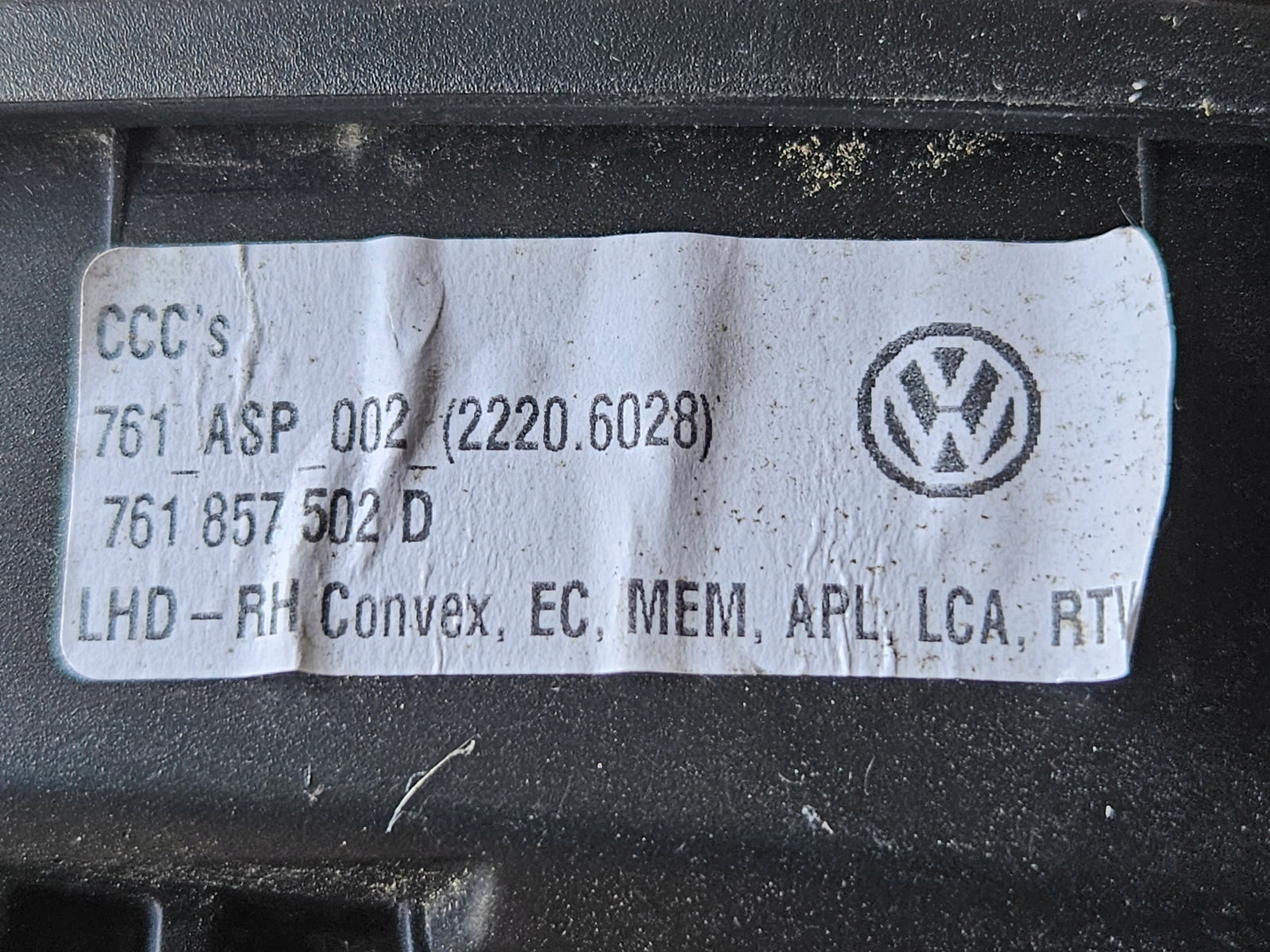 Pr Lusterko zewn Vw Touareg 761857502D 17pin IDEAŁ