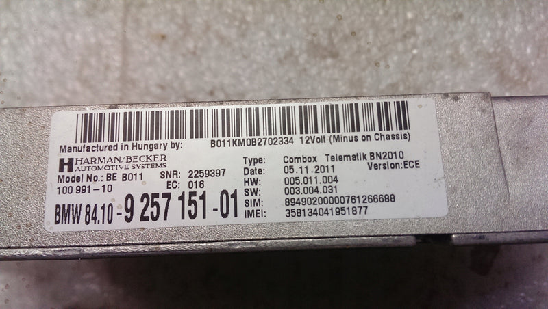 Sterownik moduł COMBOX BMW 9257151 demontaż