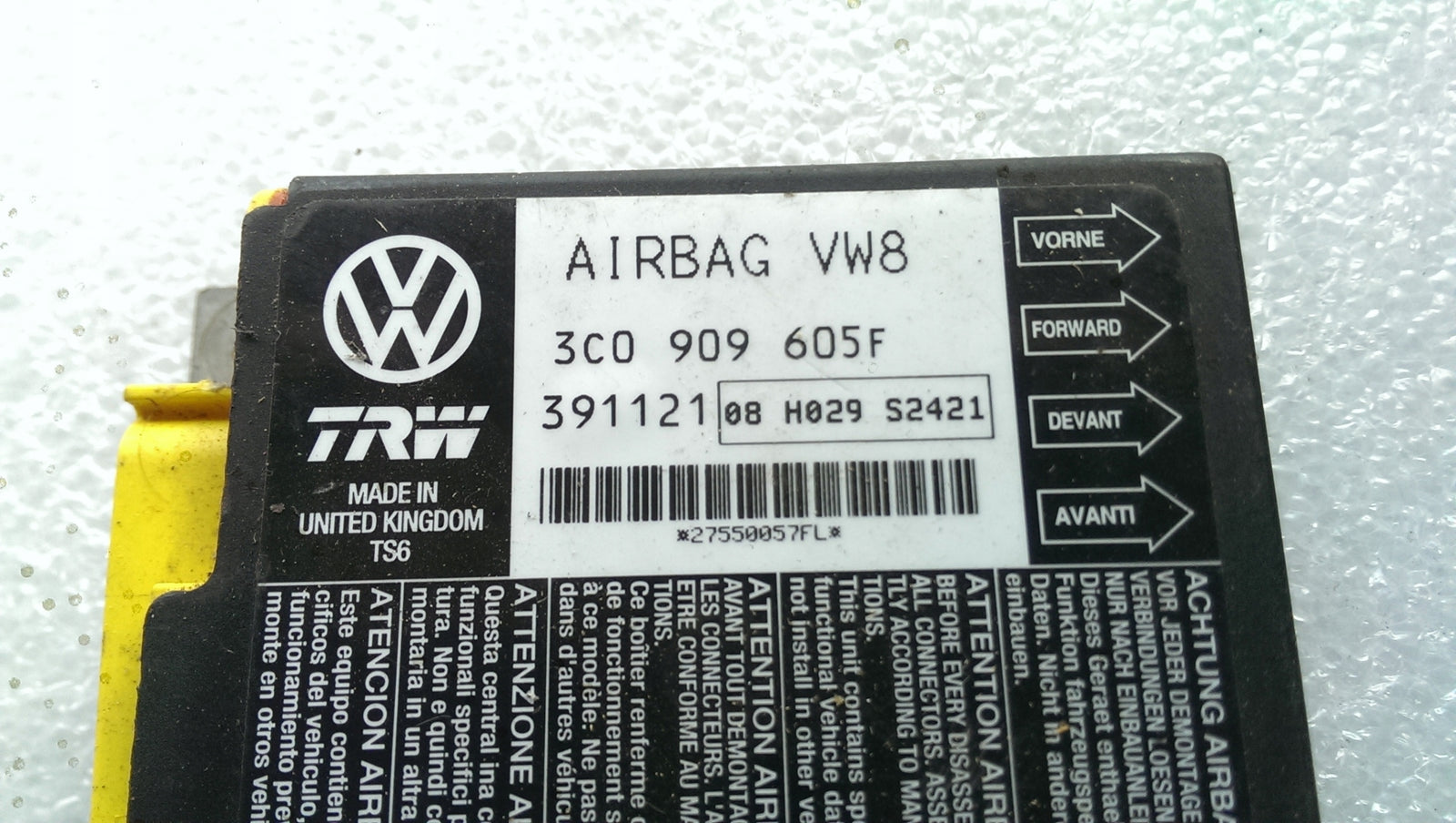 moduł sterownik air bag VW PASSAT B6 3C0909605F