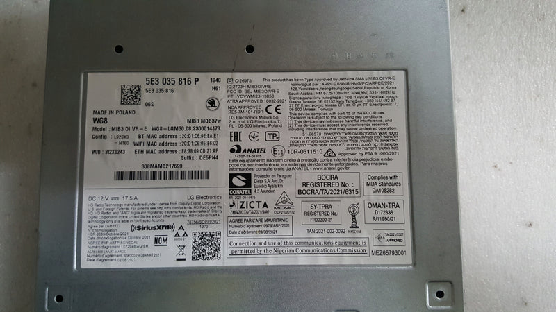 5E3035816P CZYTNIK NAWIGACJI MULTIMEDIA MIB3 VW