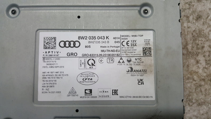 Czytnik MULTIMEDIA MMI MIB AUDI RS4 RS5 8W2035043K