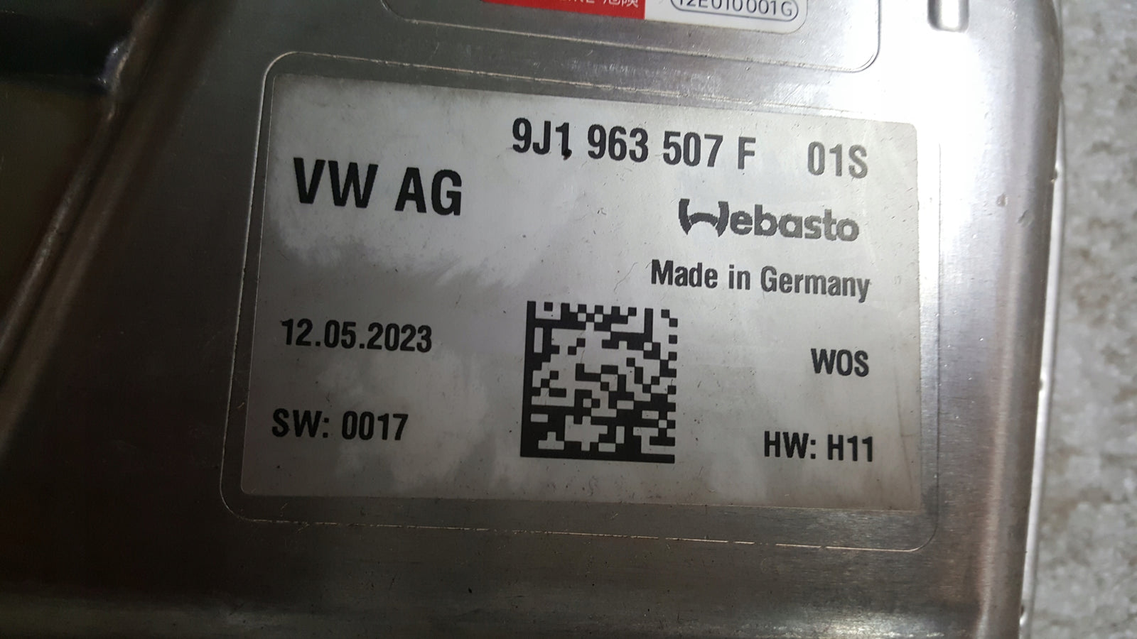 WEBASTO moduł grzewczy AUDI e-tron GT 9J1963507F