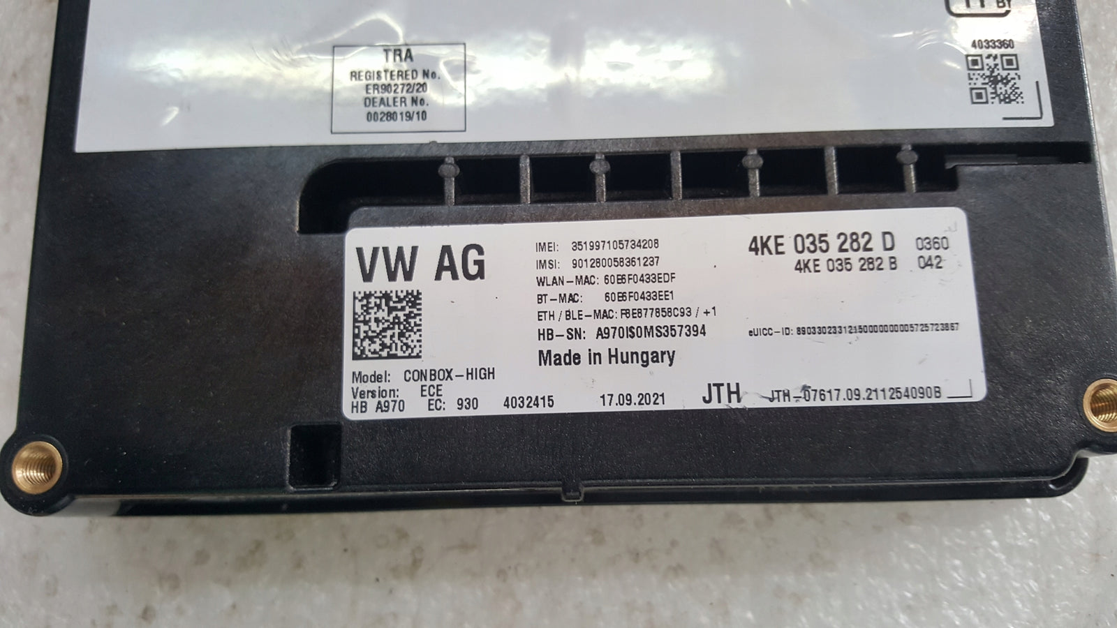 Sterownik moduł SOS-- AUDI BENTLEY 4KE035282D demontaż