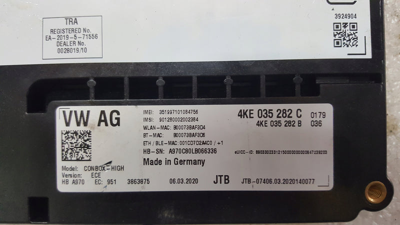 Sterownik moduł SOS-- AUDI A4 (B9) A5 RS4 RS5 4KE035282C demontaż