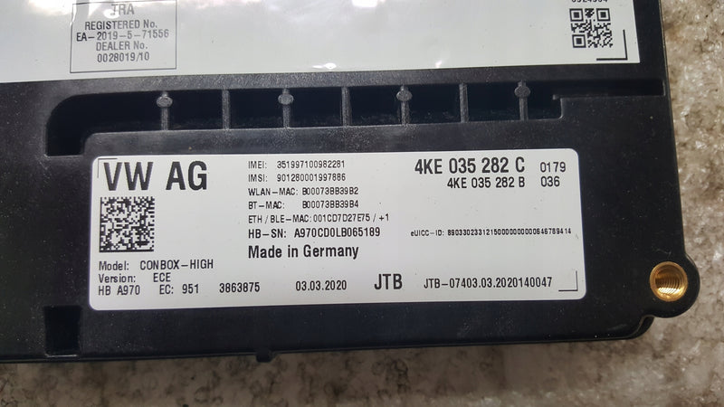 Sterownik moduł SOS-- AUDI A4 (B9) A5 RS4 RS5 4KE035282C demontaż