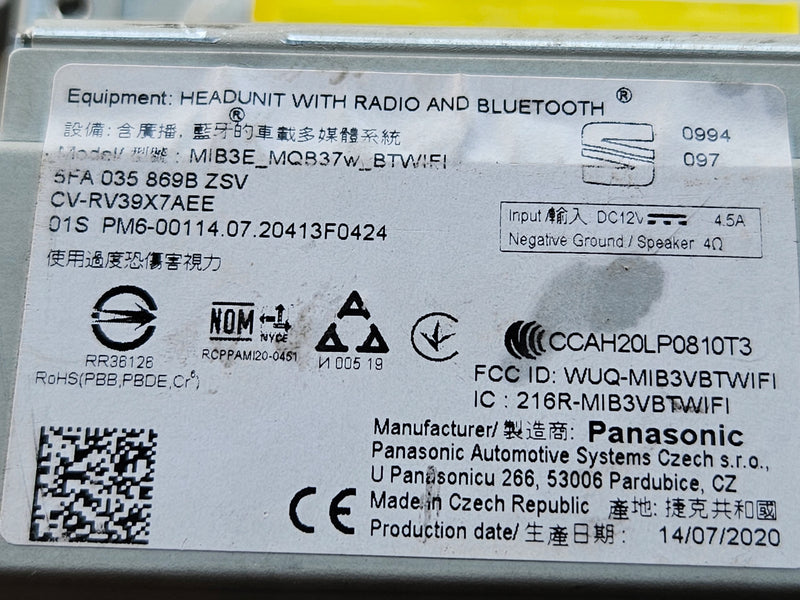 Ekran NAVI Seat 5FA035869B demontaż
