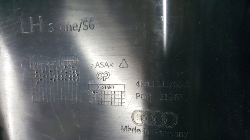 Kierownica powietrza lewy przód AUDI A6 (C8) 4K0121763B 4K0121763C demontaż