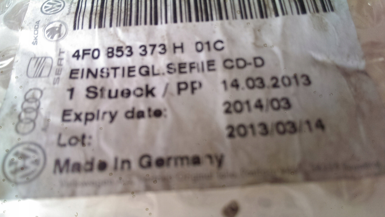 Listwa progowa lewy przód AUDI A6 C6 4F0853373H