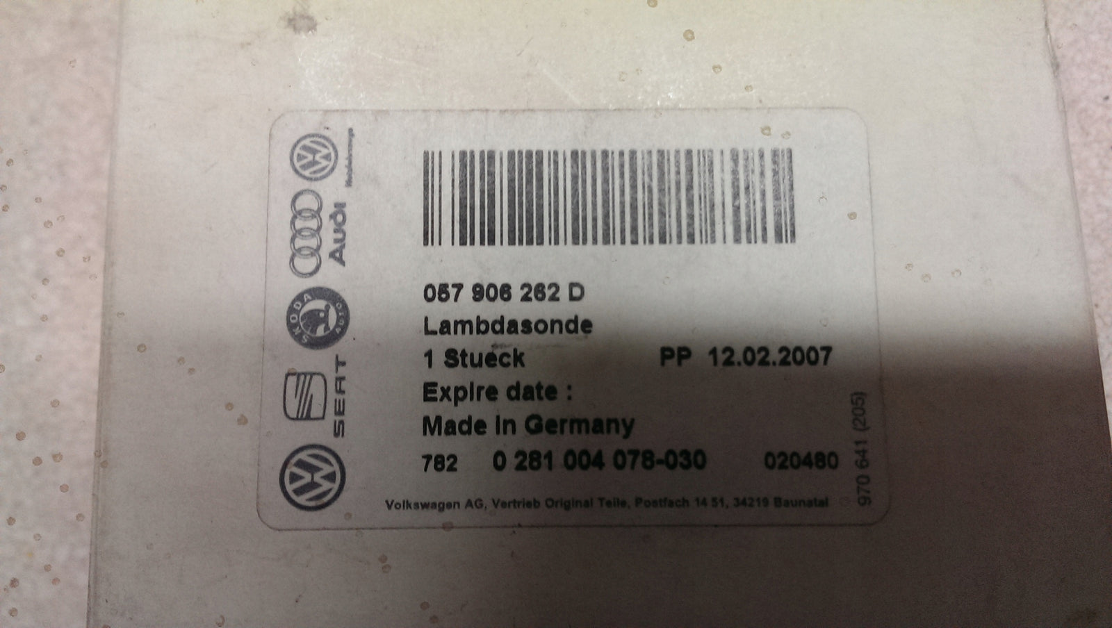 NOWA sonda lambda VW AUDI 057906262D ORYGINAŁ