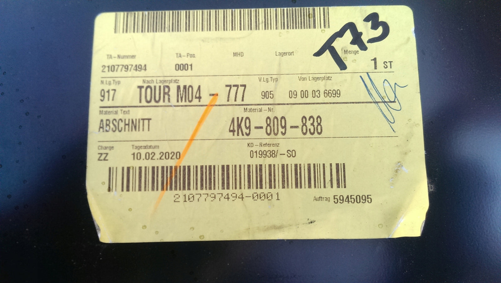 błotnik prawy tył AUDI A6 C8 kombi 4K9809838 NOWY