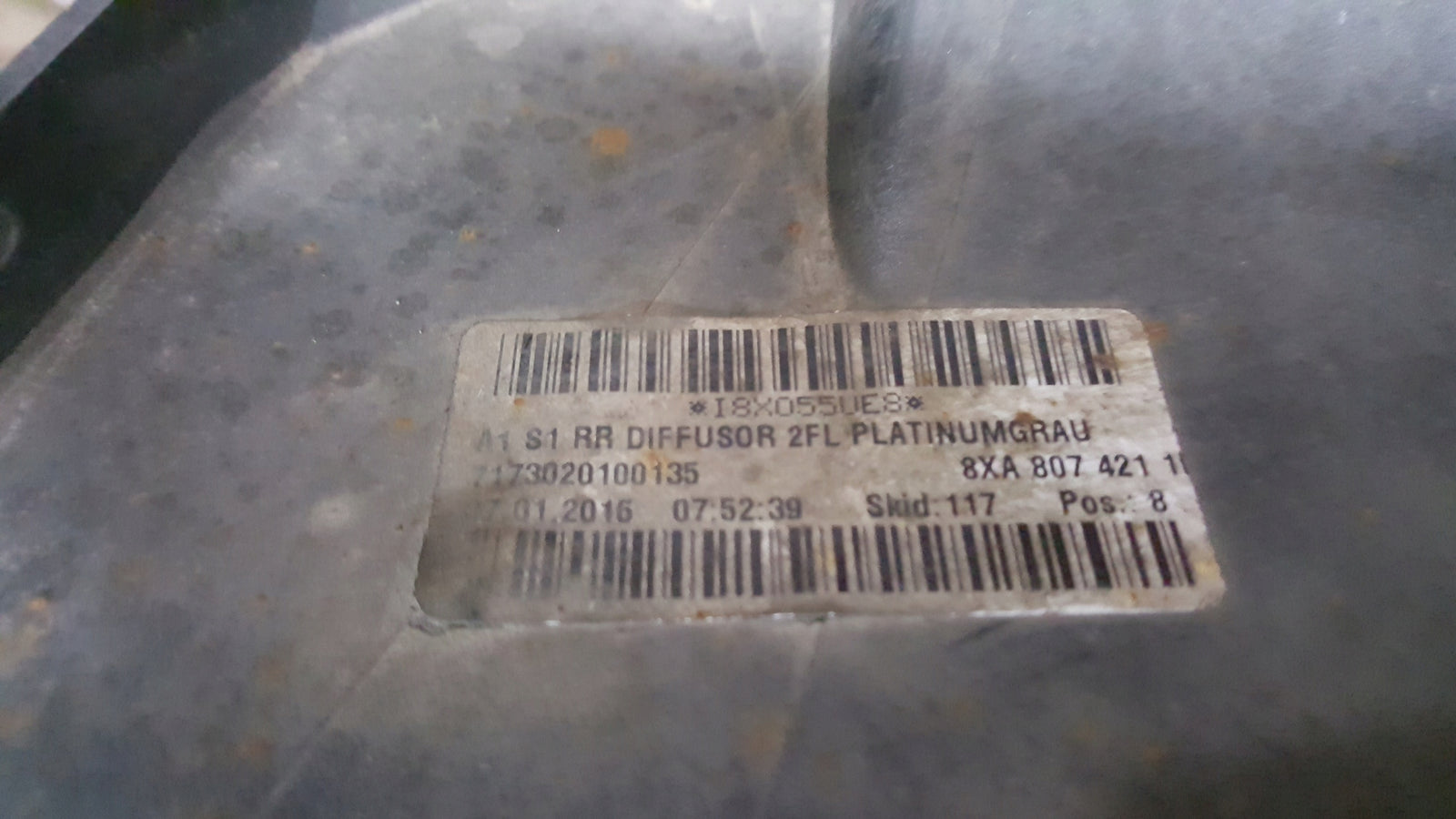 ORYGINALNA dokładka spoiler zderzaka tył AUDI A1/S1 8XA807421