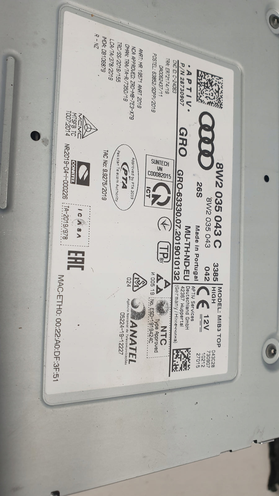 Czytnik MULTIMEDIA MMI MIB AUDI A4 A5 8W2035043C