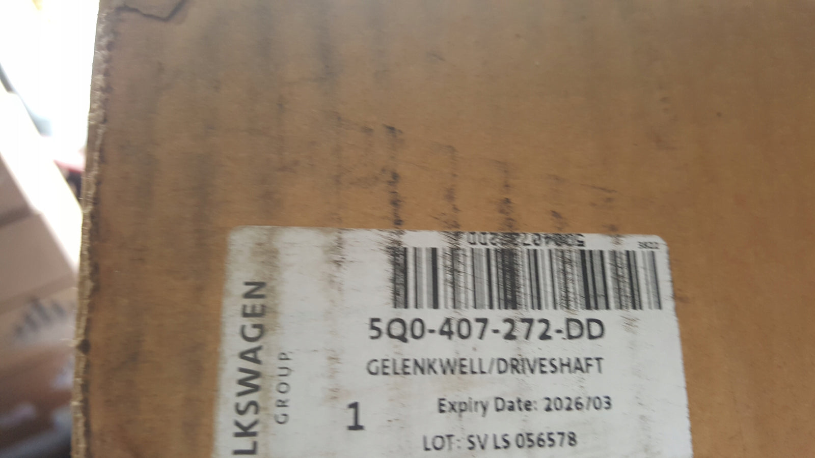 Półoś PR przód VW AUDI SEAT SKODA 5Q0407272DD NOWA