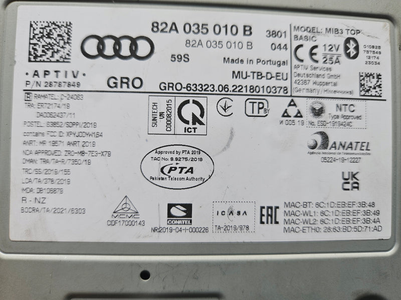 MULTIMEDIA nawigacja MIB3 TOP Audi 82A035010B