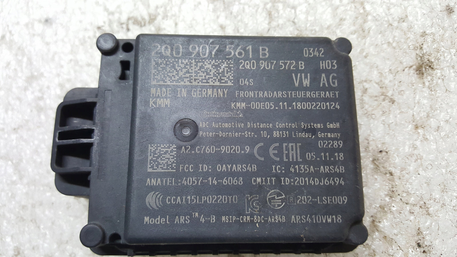 VW AUDI SEAT SKODA RADAR DISTRONIC ACC 2Q0907561B