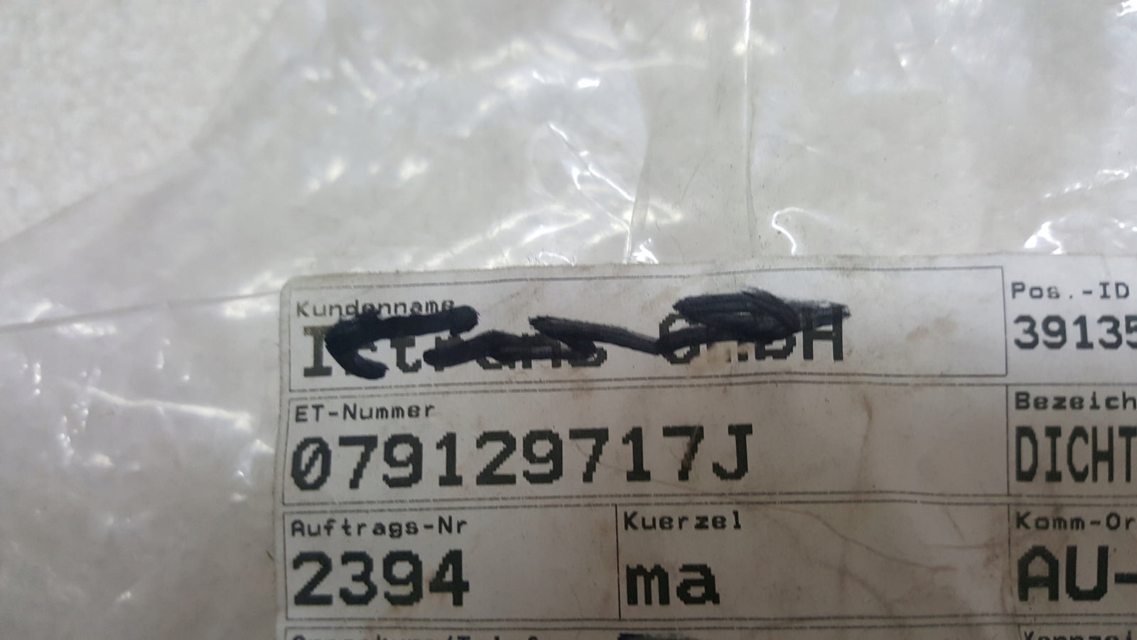 NOWA ORYGINALNA USZCZELKA TURBO OE: 079129717J