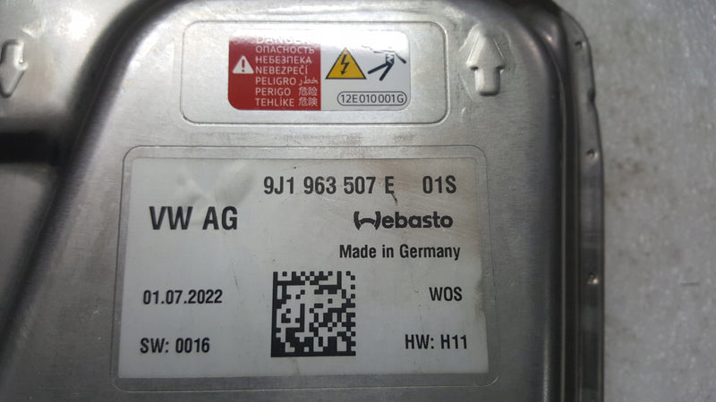 WEBASTO moduł grzewczy PORSCHE TAYCAN AUDI E-TRON GT 9J1963507E demontaż