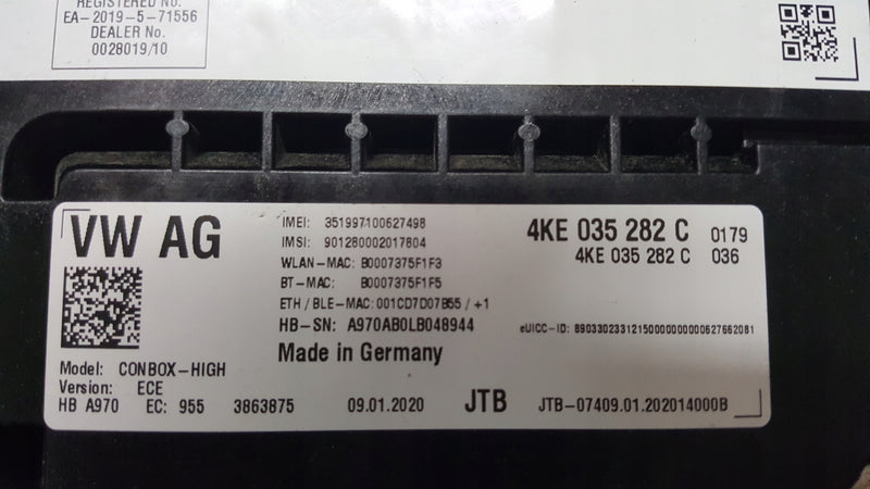 Sterownik moduł SOS-- AUDI A4 (B9) A5 RS4 RS5 4KE035282C demontaż