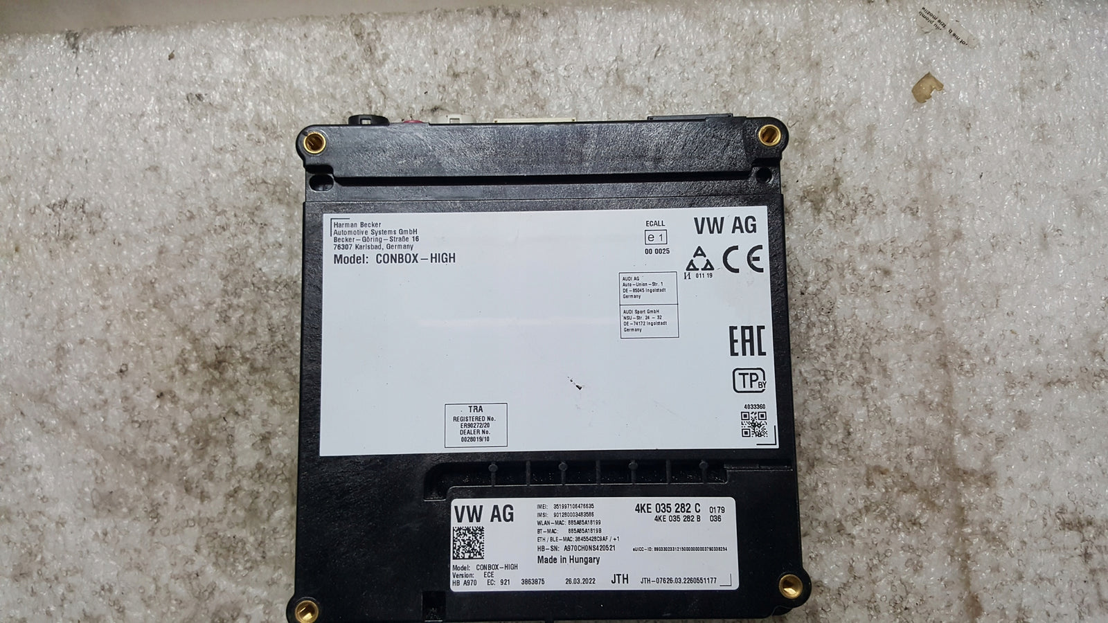 Sterownik moduł SOS-- AUDI A4 (B9) A5 RS4 RS5 4KE035282C demontaż