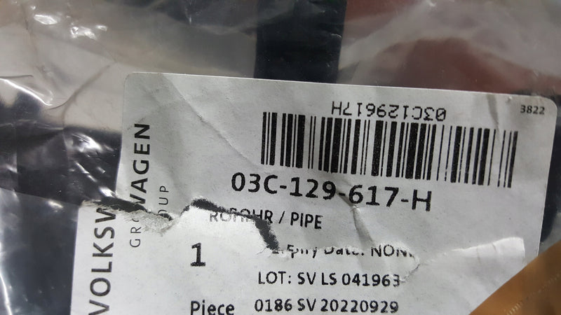 Rura powietrza VW AUDI SEAT SKODA 1.4 TSI 03C129617H NOWA ORYGINAŁ
