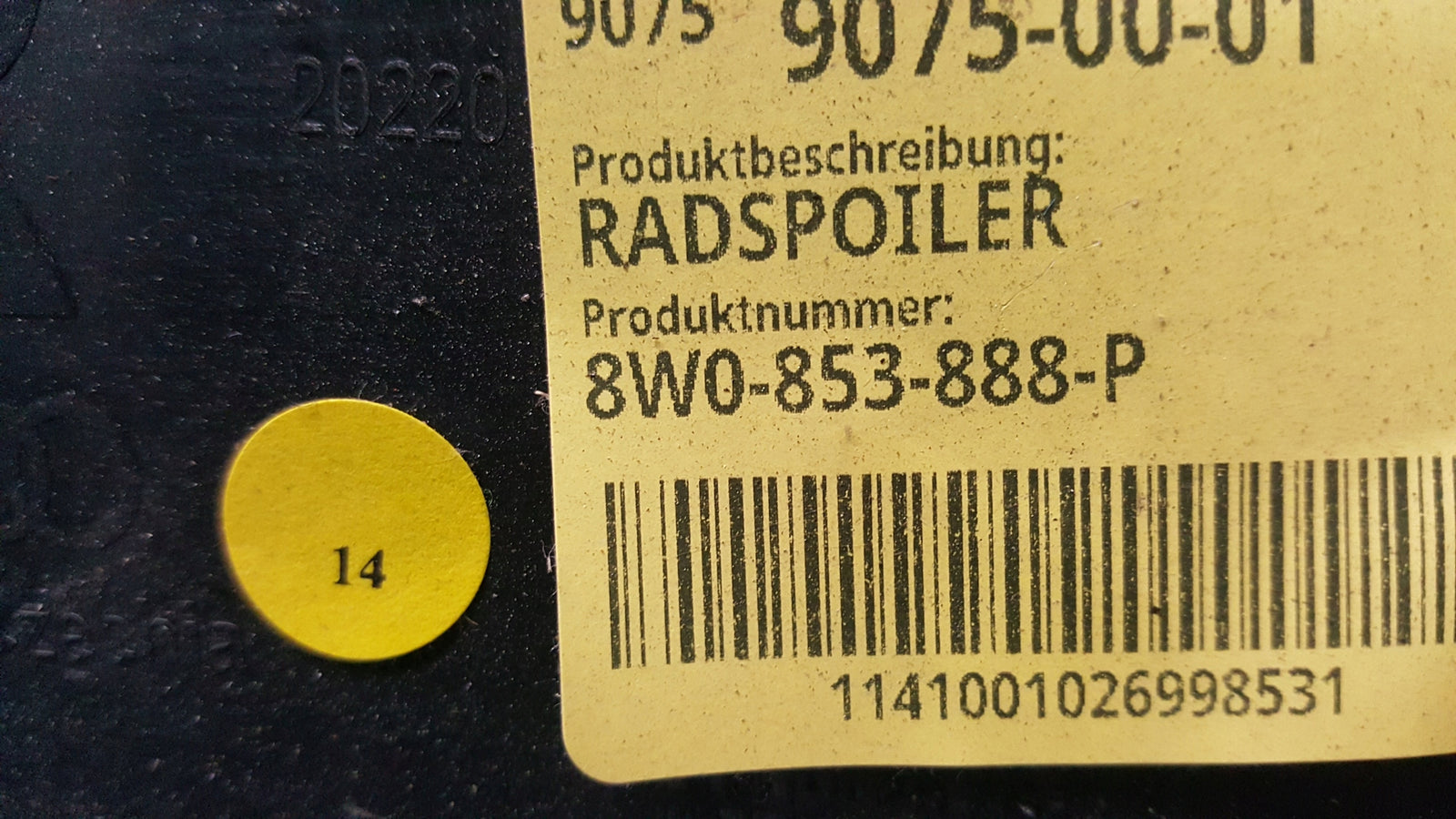 AUDI A4 B9 8W SPOJLER NADKOLE DOKŁADKA PRZÓD PRAWY 8W0853888L 8W0853888P