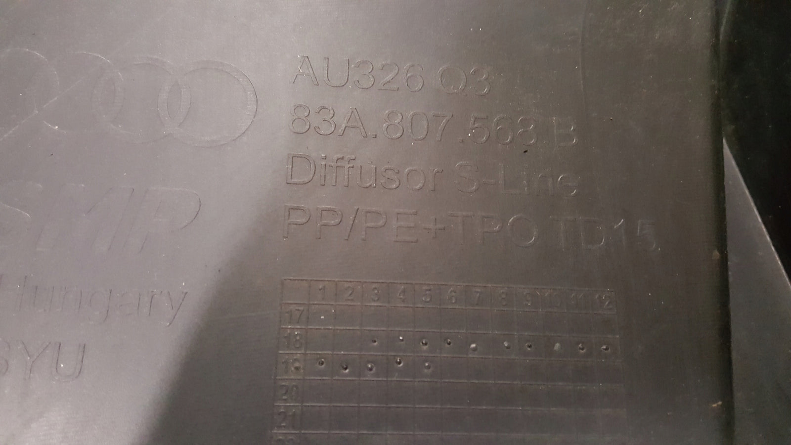 ZDERZAK TYŁ SPOILER AUDI Q3 2 II 83A S LINE 83A807568B