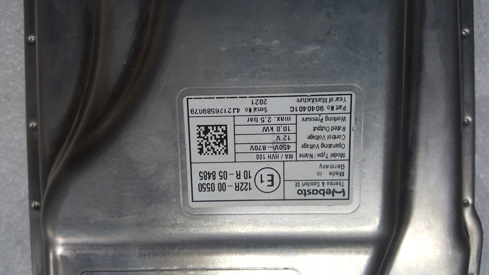 WEBASTO moduł grzewczy PORSCHE TAYCAN AUDI E-TRON GT 9J1963507E