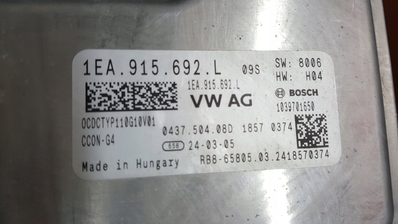 VW ID3 ID4 1EA MODUŁ ŁADOWARKA WYSOKIEGO NAPIĘCIA 1EA915692L
