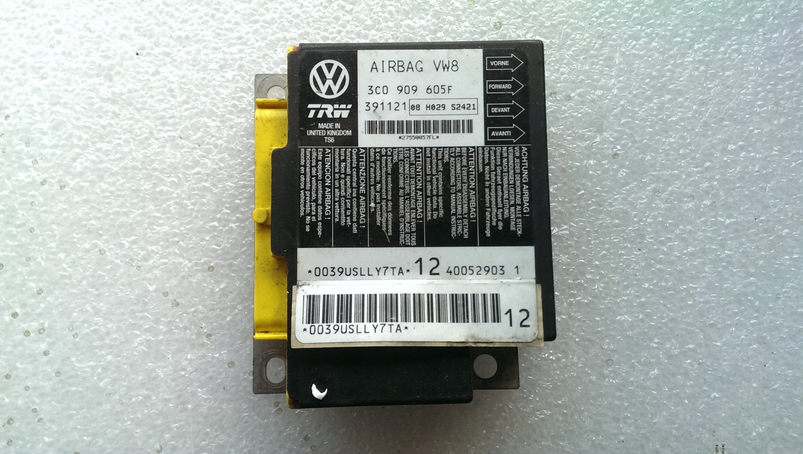 moduł sterownik air bag VW PASSAT B6 3C0909605F