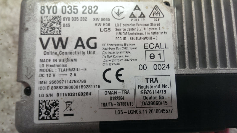 Sterownik usług online AUDI A3 8Y0035282 demontaż