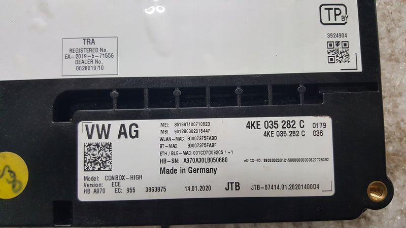 Sterownik moduł SOS-- AUDI A4 (B9) A5 RS4 RS5 4KE035282C demontaż