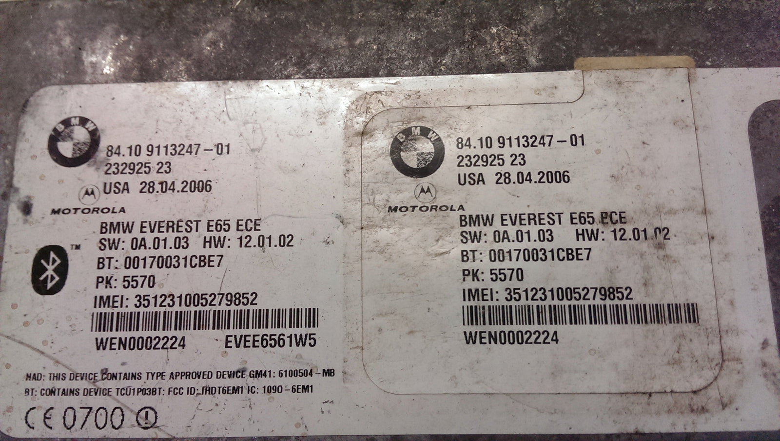Moduł bluetooth BMW E65 E66 9113247 demontaż