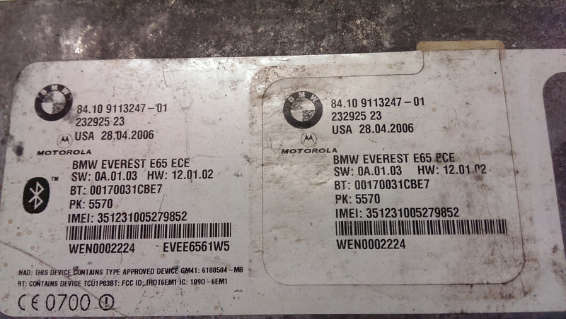 Moduł bluetooth BMW E65 E66 9113247 demontaż