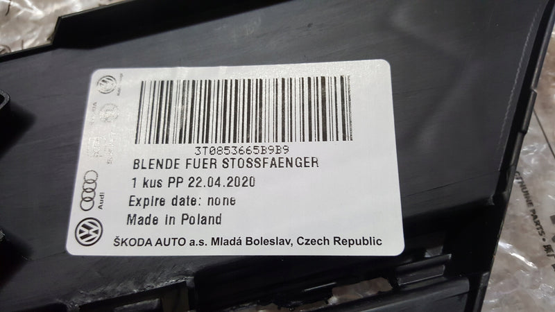 Kratka zderzaka LE przód SKODA SUPERB 2 3T0853665B